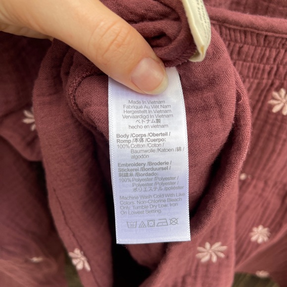 Madewell Gauzy Cotton Daisy Embroidered Peasant Blouse - Size M - Picture 4 of 4